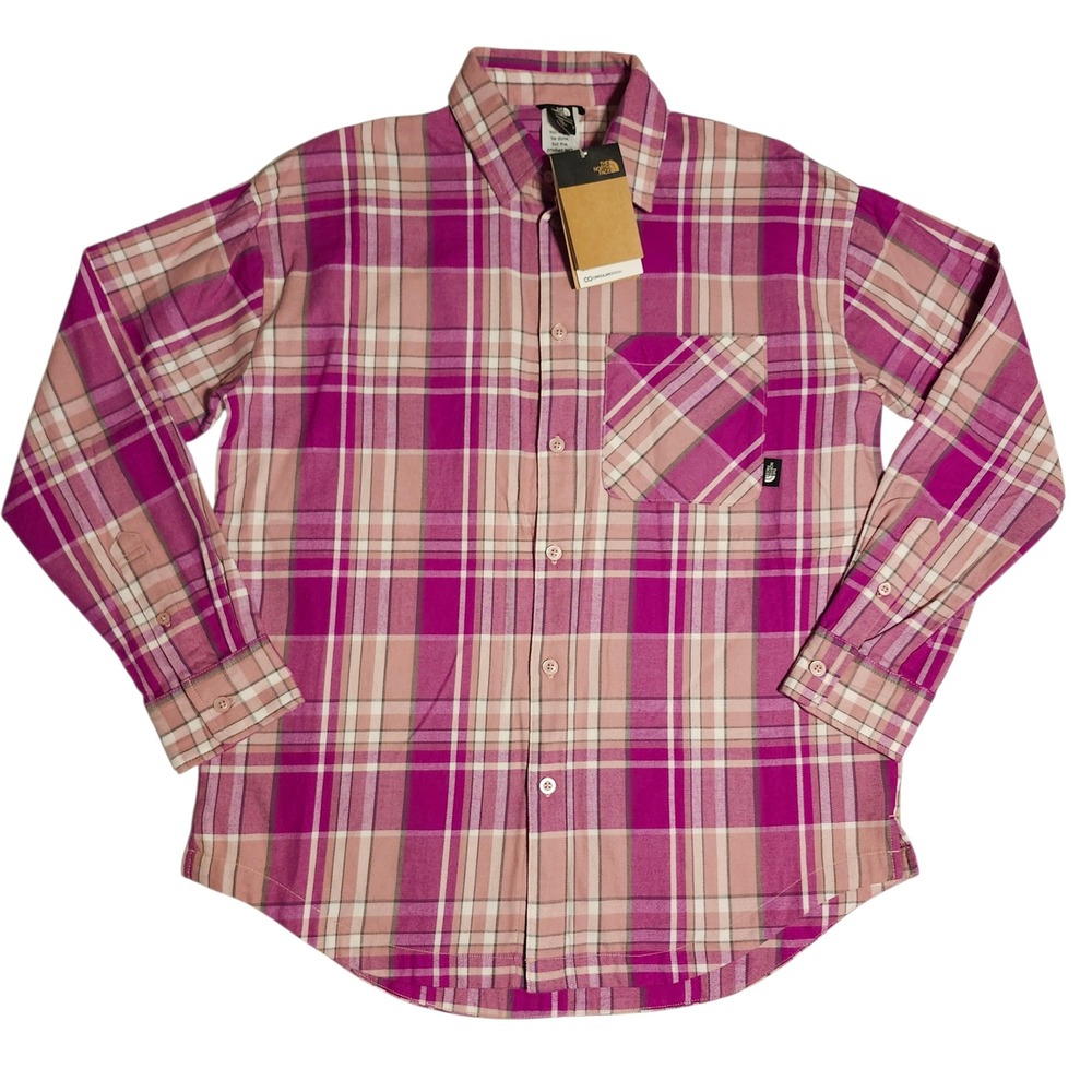 NWT The North Face Junction Woven Shirt Deep Mulberry Plaid Flannel Women's Med - Picture 1 of 5